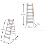 Σκάλα Double Step Perilla μεταλλική 6+6 σκαλοπάτια 137εκ. - Image 2