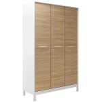 Ντουλάπα ρούχων London  τρίφυλλη χρώμα oak - λευκό 120x52x202εκ.