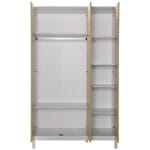 Ντουλάπα ρούχων London  τρίφυλλη χρώμα oak - λευκό 120x52x202εκ. - Image 2