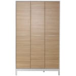 Ντουλάπα ρούχων London  τρίφυλλη χρώμα oak - λευκό 120x52x202εκ. - Image 3