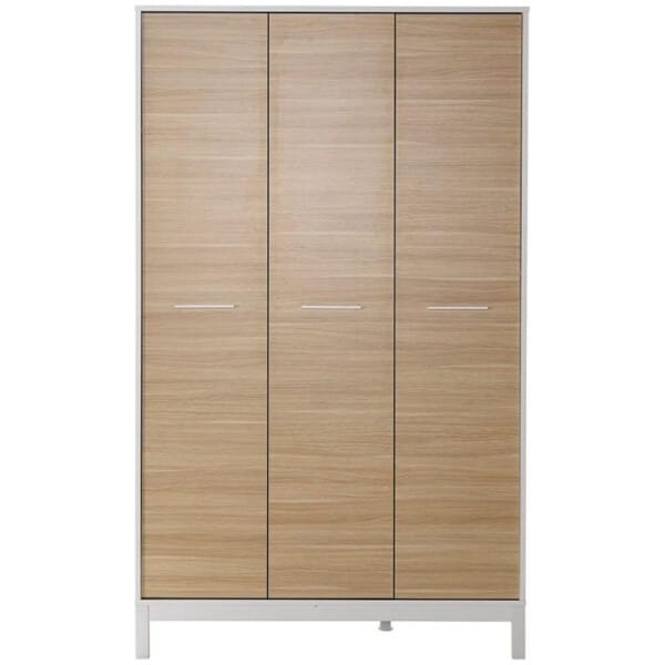 Ντουλάπα ρούχων London  τρίφυλλη χρώμα oak - λευκό 120x52x202εκ. - Image 3