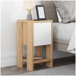 Κομοδίνο Ema  χρώμα sapphire oak - λευκό 30x30x55εκ.
