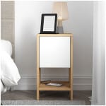 Κομοδίνο Ema  χρώμα sapphire oak - λευκό 30x30x55εκ. - Image 3