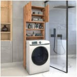 Έπιπλο πλυντηρίου Ramsey  από μελαμίνη χρώμα pine oak 65x27x190,6εκ. - Image 2