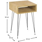 Κομοδίνο μελαμίνης Scott  χρώμα sapphire oak 40x30x60εκ. - Image 3