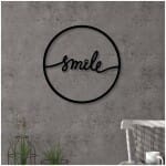 Διακοσμητικό τοίχου Smile  μεταλλικό χρώμα μαύρο 45x2x45εκ.