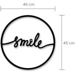 Διακοσμητικό τοίχου Smile  μεταλλικό χρώμα μαύρο 45x2x45εκ. - Image 3