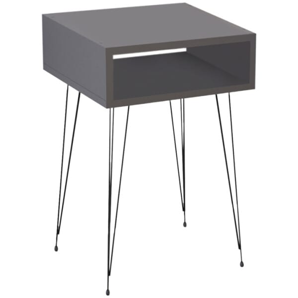 Κομοδίνο μελαμίνης Scott  χρώμα ανθρακί 40x30x60εκ. - Image 2