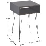 Κομοδίνο μελαμίνης Scott  χρώμα ανθρακί 40x30x60εκ. - Image 3