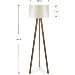 Φωτιστικό δαπέδου Rosling  Mdf/ύφασμα Pvc χρώμα καρυδί/μπεζ 38x21x140εκ. - Image 3