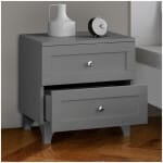 Κομοδίνο Emily  χρώμα ανθρακί 45x42x55εκ. - Image 2