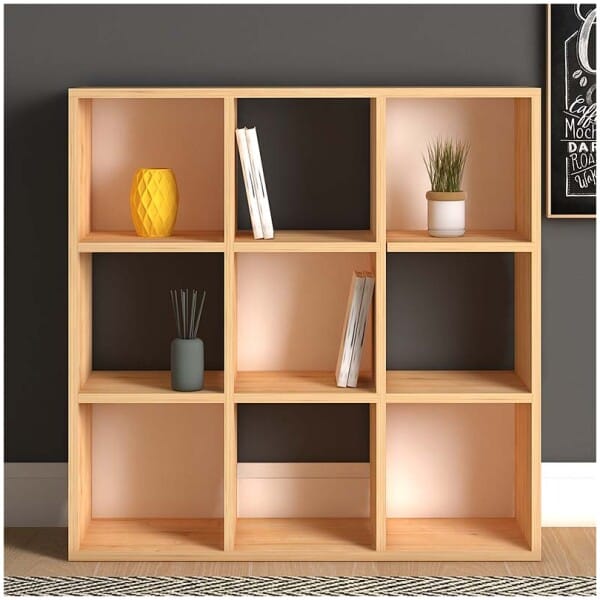 Βιβλιοθήκη Cube  από μελαμίνη χρώμα oak 90x30x90εκ. - Image 3