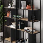 Βιβλιοθήκη Maxi  χρώμα sapphire oak - silky black 144x35x175εκ. - Image 3