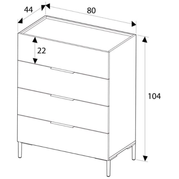 Συρταριέρα Oryana  χρώμα καρυδί 80x44x104εκ. - Image 3