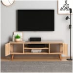 Έπιπλο τηλεόρασης Etna  από μελαμίνη χρώμα oak 120x30x40εκ. - Image 2
