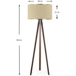 Φωτιστικό δαπέδου Rosling  Mdf/ύφασμα Pvc χρώμα καρυδί/μπεζ 38x21x140εκ. - Image 3