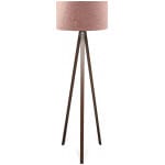 Φωτιστικό δαπέδου Rosling  Mdf/ύφασμα Pvc χρώμα καρυδί - dusty rose 38x38x140εκ.
