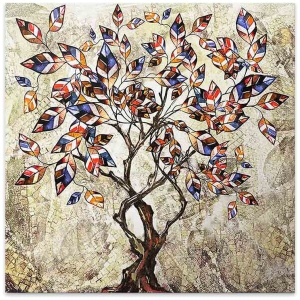 Πίνακας σε καμβά "Tree And Leaves"  ψηφιακής εκτύπωσης 100x100x3εκ. - Image 1