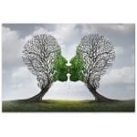 Πίνακας σε καμβά "Trees Growing With Love"  ψηφιακής εκτύπωσης 75x50x3εκ.