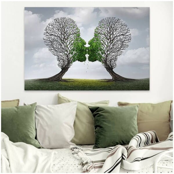 Πίνακας σε καμβά "Trees Growing With Love"  ψηφιακής εκτύπωσης 75x50x3εκ. - Image 2