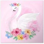 Πίνακας σε καμβά "Baby Swan"  ψηφιακής εκτύπωσης 40x40x3εκ.