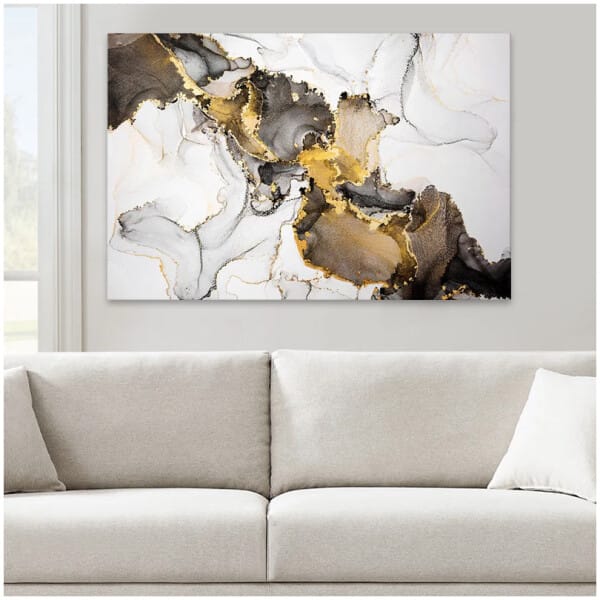Πίνακας σε καμβά "Abstract Golden Dream"  ψηφιακής εκτύπωσης 100x70x3εκ. - Image 2