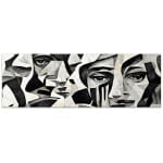 Πίνακας σε καμβά "Abstract Marble Faces"  ψηφιακής εκτύπωσης 150x50x3εκ.