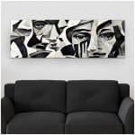 Πίνακας σε καμβά "Abstract Marble Faces"  ψηφιακής εκτύπωσης 150x50x3εκ. - Image 2