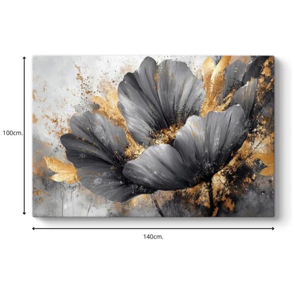 Πίνακας σε καμβά "Flowers Whispering in the Night"  ψηφιακής εκτύπωσης 140x100x3εκ. - Image 3