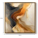 Πίνακας σε καμβά "Sand and Wind Abstract"  ψηφιακής εκτύπωσης με κορνίζα χρώμα χρυσό 100x100x3εκ. - Image 3