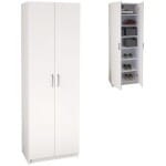Παπουτσοθήκη Renso  δίφυλλη χρώμα λευκό 59,8x37,8x178,5εκ.