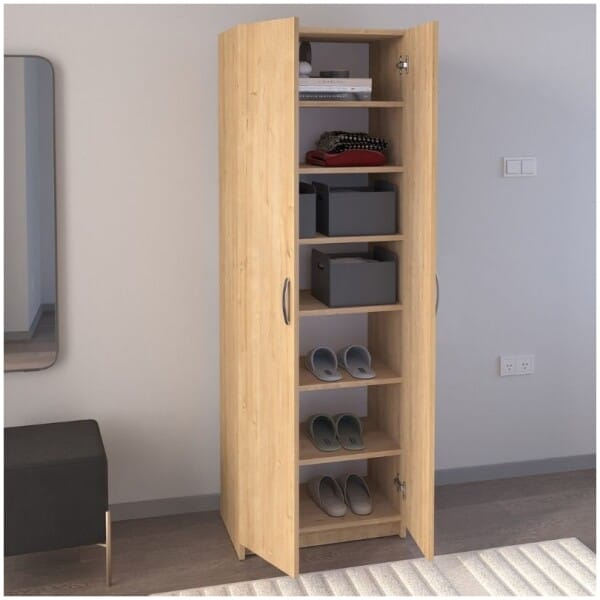 Παπουτσοθήκη Renso  δίφυλλη χρώμα sapphire oak 59,8x37,8x178,5εκ. - Image 3