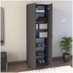 Παπουτσοθήκη Renso  δίφυλλη χρώμα ανθρακί 59,8x37,8x178,5εκ. - Image 3