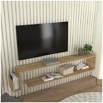 Έπιπλο τηλεόρασης επιτοίχιο Regnar  χρώμα sapphire oak 168,6x25x31,8εκ. - Image 2