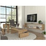 Έπιπλο τηλεόρασης επιτοίχιο Regnar  χρώμα sapphire oak 168,6x25x31,8εκ. - Image 3