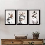 Πίνακας "Flower Girls"  3 τμχ. σε πλαίσιο 35x45x2εκ. - Image 2