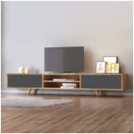 Έπιπλο τηλεόρασης Serine  χρώμα sapphire oak - ανθρακί 170x37x45εκ. - Image 2