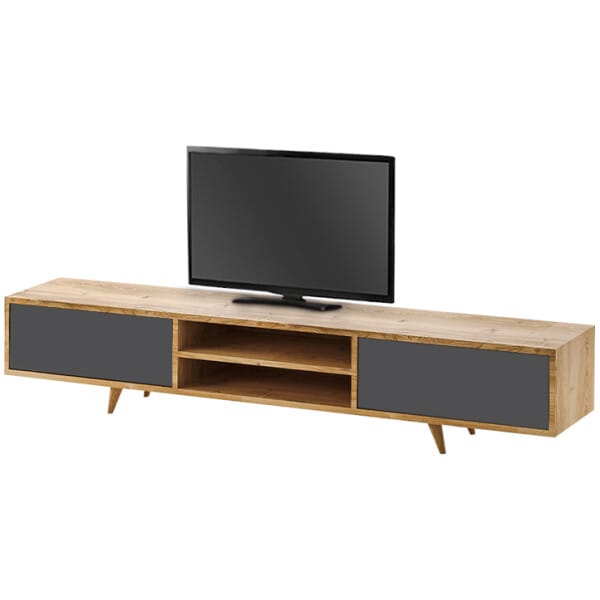 Έπιπλο τηλεόρασης Serine  χρώμα sapphire oak - ανθρακί 170x37x45εκ. - Image 3