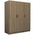 Ντουλάπα ρούχων Victoria  τρίφυλλη χρώμα καρυδί 150x60x181εκ.