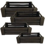 ΞΥΛΙΝΑ ΚΑΣΕΛΑΚΙΑ ΚΑΣΠΩ ΣΕΤ/4 ΣΚOYΡO ΚΑΦΕ - XL:38x29x15, L:33x23x11, M:29x18x10, S:25x15x7cm