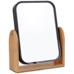 Καθρέπτης Μακιγιάζ Επιτραπέζιος Μπαμπού,Μαύρος 16,5x5x20cm