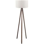 Φωτιστικό δαπέδου Rosling  Mdf/ύφασμα Pvc χρώμα καρυδί - λευκό 38x38x140εκ.