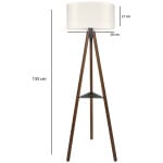 Φωτιστικό δαπέδου Thomas  E27 Mdf/ύφασμα Pvc χρώμα καρυδί - κρεμ 38x38x135εκ. - Image 3