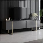 Έπιπλο τηλεόρασης Luxe  χρώμα ανθρακί - χρυσό 180x30x50εκ. - Image 2