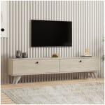 Έπιπλο τηλεόρασης Paris  χρώμα travertine 160x25x35εκ.