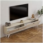 Έπιπλο τηλεόρασης Paris  χρώμα travertine 160x25x35εκ. - Image 2