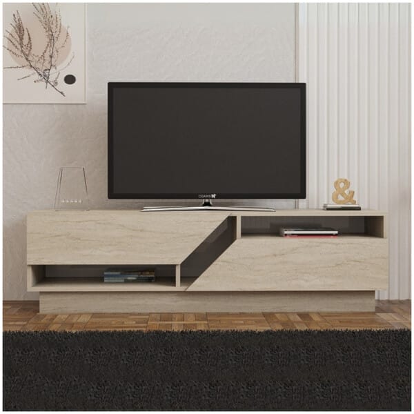 Έπιπλο τηλεόρασης Koza  χρώμα travertine 160x40x45εκ. - Image 3