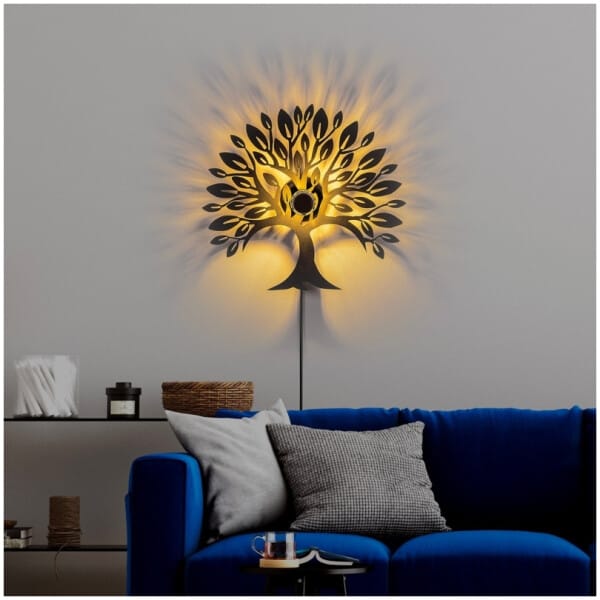 Απλίκα τοίχου Tree  E27 μεταλλική χρώμα μαύρο 50x9x46εκ. - Image 3