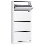 Παπουτσοθήκη μελαμίνης Flat Duo  24 ζευγών σε χρώμα λευκό 73x26x157εκ.