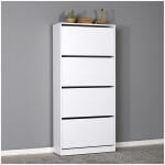 Παπουτσοθήκη μελαμίνης Flat Duo  24 ζευγών σε χρώμα λευκό 73x26x157εκ. - Image 3